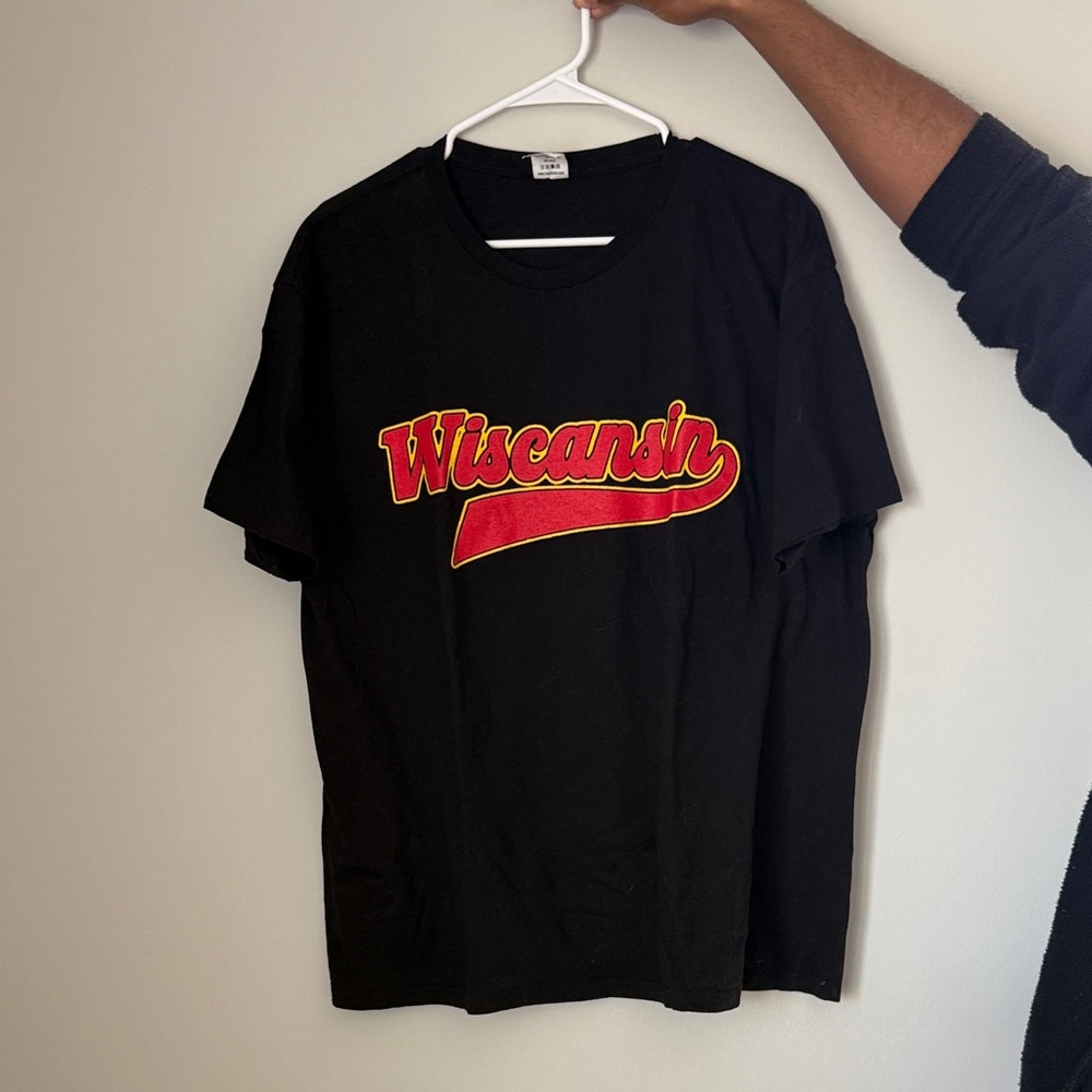 Wisconsin Black Graphic Tee